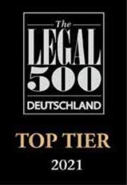 Legal 500 Top Tier 2021